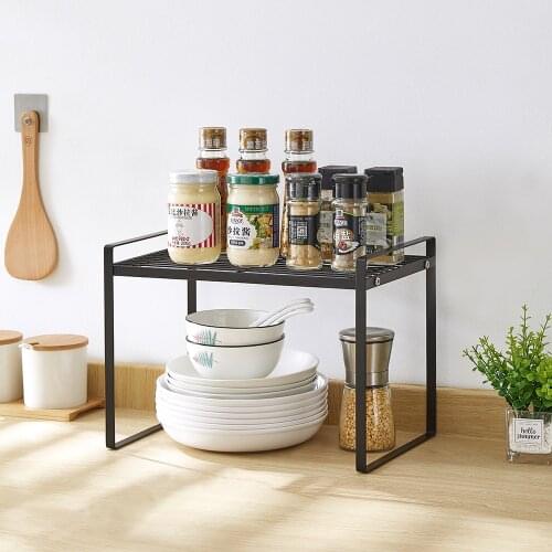Storage Shelves Iron Kitchen Shelf Bathroom Organizer Bottles Jars Spice Dish Holders Portable Closet Organizer Kitchen Tools