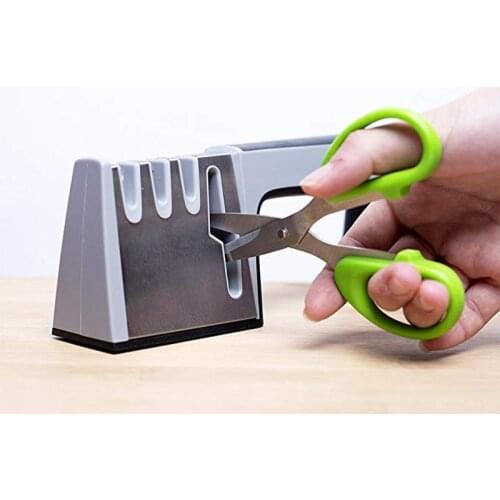 4 in 1 Professional Manual Diamond Sharpener Scissor and Knife Sharpener Stainless Steel Ceramic Sharpening Stone Kitchen Tools