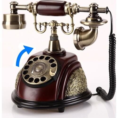 Retro landline phone Vintage European home office house hotel revolve antique fixed land line telephone made of resin metal