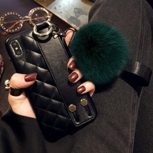 Luxury Brand Diamond Square Leather Wrist Bracket phone case for iphone 7 8 plus 6 11 X XR XS MAX 12 Pro SE girl sexy cute cover