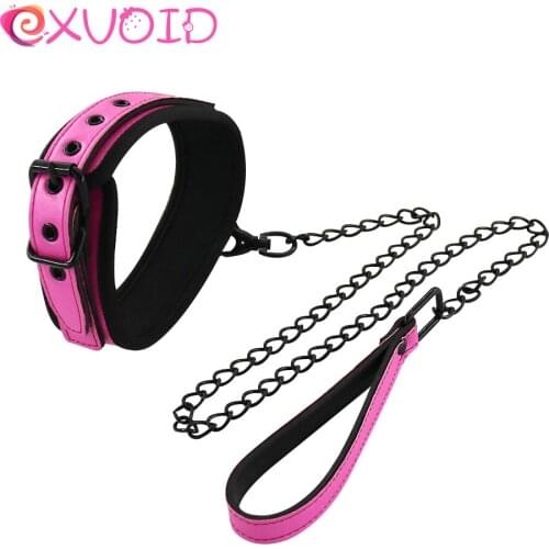 EXVOID Adult Games Slave Restraints Neck Collar and Leash Sex Toys For Couples Slave Lock Collar BDSM Bondage