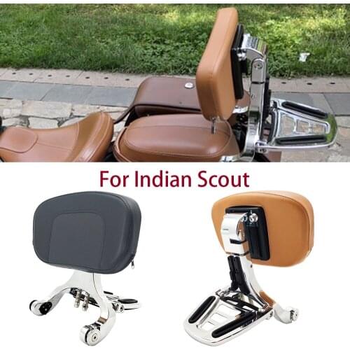 Motorcycle Folding backrest Adjustable Multi Purpose Driver Backrest Chrome Black For Indian Scout 2014-2021