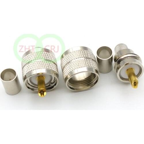 UHF PL259 Male Crimp Coaxial Connectors for RG6 Cable New