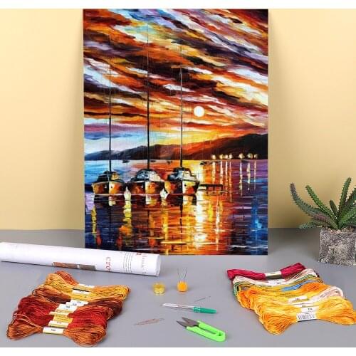 In Expectation Wind Pre-Printed 11CT Cross Stitch DIY Embroidery Patterns DMC Threads Sewing Handmade Needlework Different