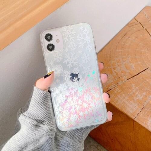 Vintage Transparent Quicksand Glitter Snow Phone Case For iPhone 11 12 Pro X XR XS Max SE2020 7 8 Plus Shockproof Soft TPU Cover