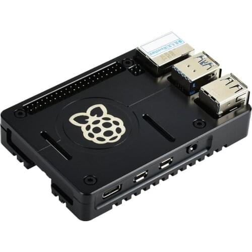 WaveshareLightweight Aluminum Alloy Case for Raspberry Pi 4, CNC Precise Processing, Sand Blasting Finish, Nice & Durable