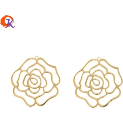 Cordial Design 100Pcs 34*35MM Jewelry Accessories/Pendant/Connectors For Earrings/Flower Shape/Charms/Hand Made/Earring Findings