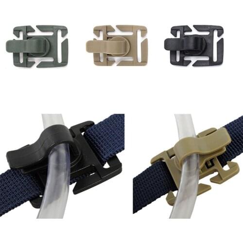 Water Pipe Hose Clamp Backpack attach web Hydration Hydrolink Bladder Drink Tube Clip molle webbing tactical buckle outdoor camp