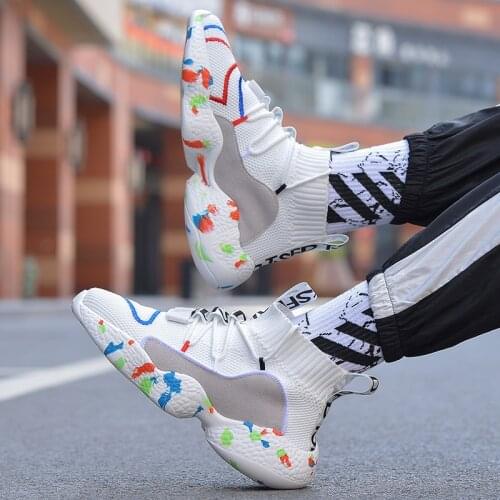 2021 Colorful Bottom Womens Socks Sneakers Stylish Casual Shoes Women High-tops Plus Size Comfort Platform Sneakers For Female