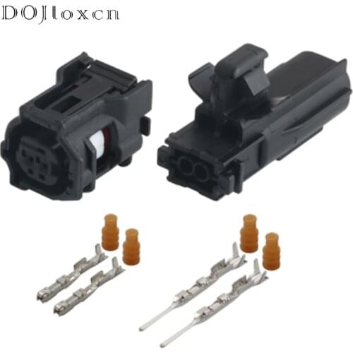 1 Set 2 Pin Sumitomo Lid Switch Hood Lock ABS Speed Black Connector Auto Wiring Plug For SUBARU Toyota 6188-4797 6189-1161