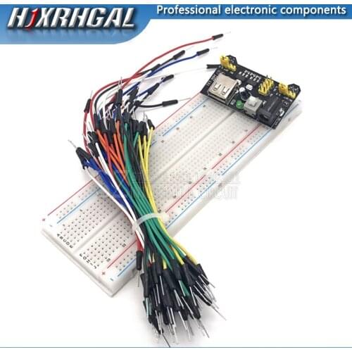1pcs MB102 830 Point Solderless PCB Breadboard with 65pcs Jump Cable Wires and Power starter kit new hjxrhgal