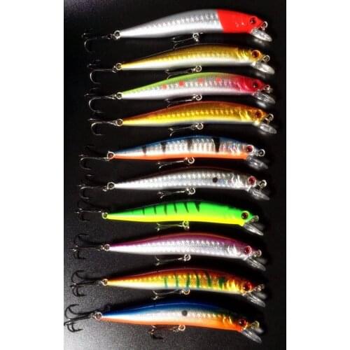 10PCS Quality Fishing Lure Bass Minnow Plastic Isca Artificial Fish Sea Hooks Hard Bait for Fishing