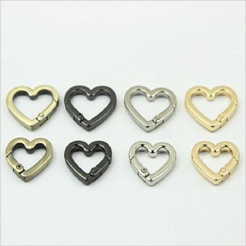 10pcs/lot new luggage, handbags, leather hardware accessories, hook buckle opening love heart spring ring, chain connection buck