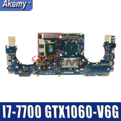 100% working for asus GL502VMZ laptop motherboard GL502VM notebook mainboard with CPU i7-7700 GTX1060-V6G GPU rev.2.1 tested ok