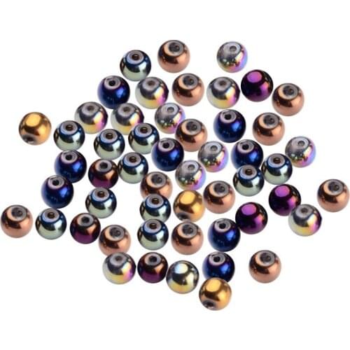 100pcs/lot 4mm Mixed Color Carnival Celebrations Mardi Gras Beads Electroplate Glass Round Bead; Hole: 1mm for Jewelry Decor