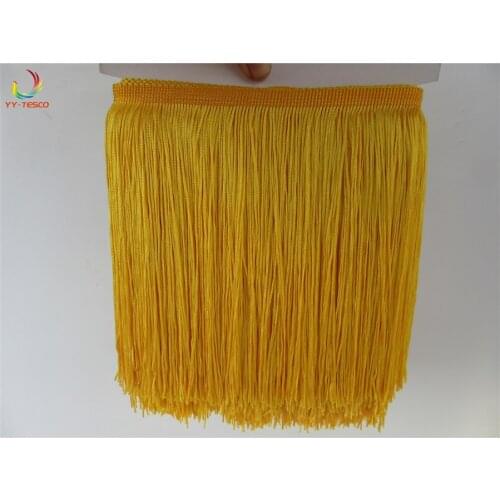 20CM long 10 yard/lot Polyester Fringe Trim Golden Tassel Ribbon Lace Accessory Sew Latin Dress Garment Curtain DIY Accessories