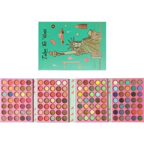 3 Piece Colorful Foldable 140 Colors Eyeshadow Palette Private Label Multicolor Glitter Shimmer Eye Shadow Pallete Makeup Custom