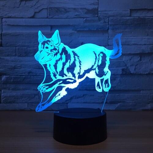 Lovely Dog 3D Night Light 7 Color Change 3D Lamp LED Remote Touch USB Animal Table Lamp 3D Illusion Lamp Christmas Gift Toy