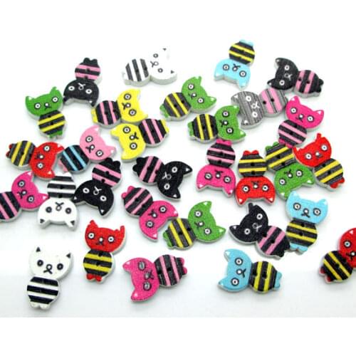 50Pcs Mixed Owl Wood Sewing For Cloth Buttons Flatback Cabochon Scrapbooking Crafts Knopf Bouton Decor Diy Accessories