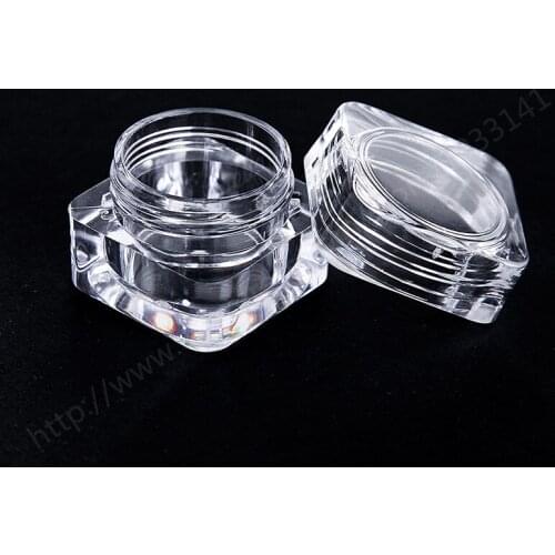 50pcs/lot 5G Empty Acrylic Clear Cosmetic Jar, Small Sample Makeup Sub-bottling Nail Case, Cosmetic Container Pot