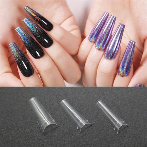 500Pcs/Bag False Nails Tips XXL Coffin C Curve ABS Press On Nails Tools Sets Extra Long Half Cover False Nail Tips Manicure DIY