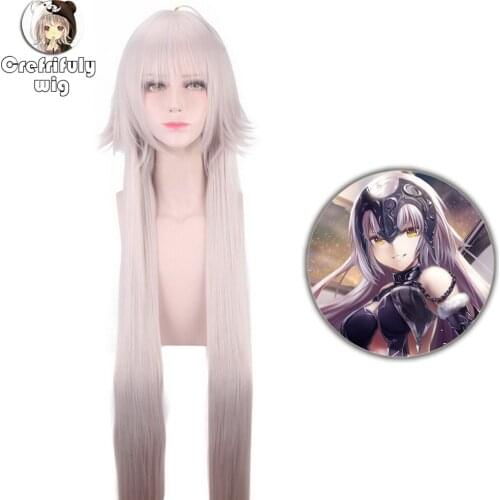 Anime Fate/Grand Order Jeanne d'Arc Alter Wig Cosplay Costume Joan of Arc Heat Resistant Synthetic Hair Wigs For Women + Wig Cap