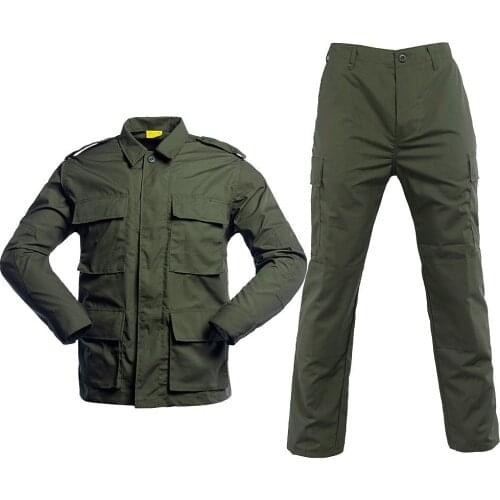 BDU Military Uniform Suit Army Fans Outdoor Combat Training Clothes Wear-resisting Plaid Cloth Camouflage Tactical Jacket Pants