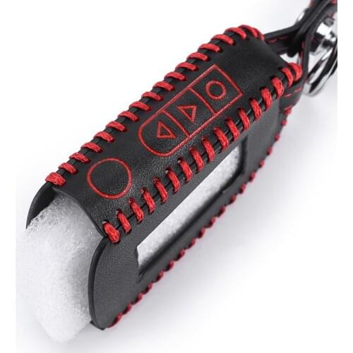 A92 Case Keychain Genuine Leather Cover For StarLine A92 A94 A62 A64 A95 LCD Remote Two-Way Car Alarm LCD Transmitter