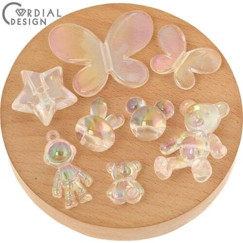 Cordial Design 100Pcs Jewelry Accessories/Acrylic Bead/Hand Made/Charms/Aurora Effect/Necklace Findings/DIY Pendant/Beads Making