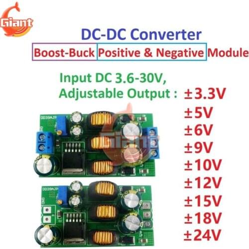 DC3.6-30V 20W Boost-Buck Dual Output Voltage Module Adjustable Output DC Step-up Step-down Converter Board Power Supply Module
