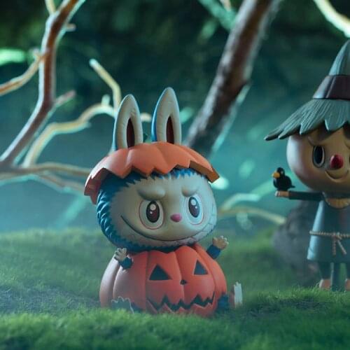 LABUBU The Monster Carnival Series Action Figure Doll Toys Collectible Pumpkin Monster Room Decoration Lovely Gifts for Kids