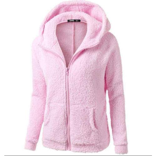 Elegant Faux Fur Coat Women Autumn Winter Warm Soft Zipper Fur Hoodie Jacket Female Oversize Pocket Casual Outerwear Teddy Coat
