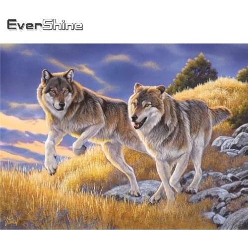 Evershine Diamond Painting Wolf 5D DIY Full Square Diamond Embroidery Sale Animal Rhinestone Art Home Decoration