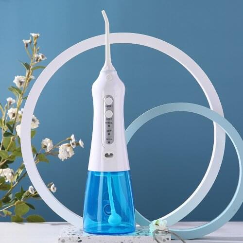 AZDENT Electric Oral Irrigator USB Rechargeable Dental Water Cleaner 3 Modes IPX7 Waterproof 300ml Water Tank 1400mAh Battery
