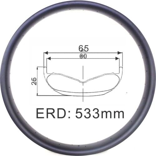 26er Fatbike Carbon Rims 65mm width 25mm Depth Tubeless Carbon Snow Bicycle Rims