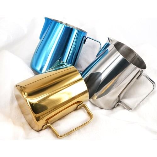 Stainless Steel Coffee Milk Frothing Pitcher With Built-In Thermometer Espresso Cappuccino Latte Creamer Pitcher Cup
