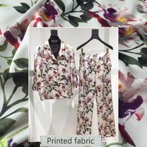 145cm Wide Digital Printing Summer Pajamas Dress 100% Polyester Fabric Satin Handmade DIY Fabrics Wholesale Cloth Per Meter