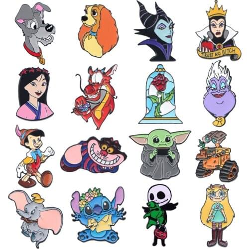 LT930 Yoda Baby Cute Enamel Pin Stitch Brooches Bag Lapel Pin Cartoon Badge Backpack Decoration Jewelry Kids Gift Accessories