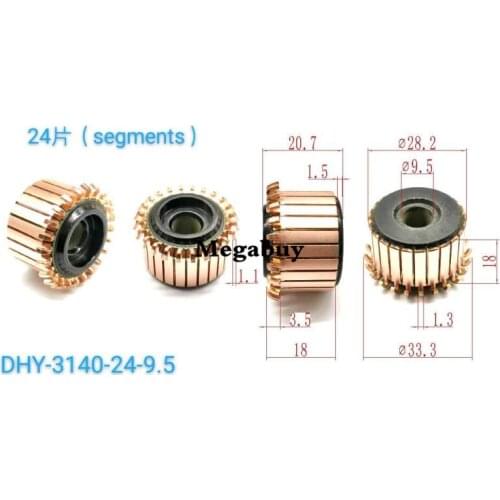 9.5x28.2x20.7mm 24p Copper Bars Alternator Electric Motor Commutator Copper Commutator Armature Commutator