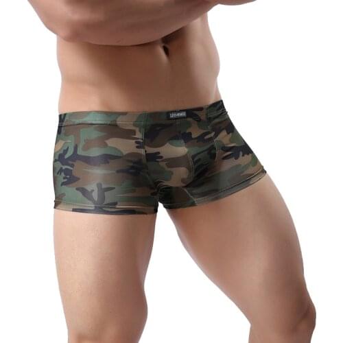 Fashion Men Army Camouflage Soft Breathable Underwear Sexy Boxer Shorts Strecth Underpants Plus Size M-2XL Mens Low-rise Trunks