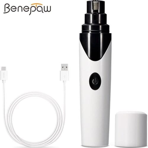 Benepaw Powerful Electric Dog Nail Grinder USB Rechargeable Ultra Quiet Cat Safe Pet Nail Trimmer Gentle Painless Paws Trimming