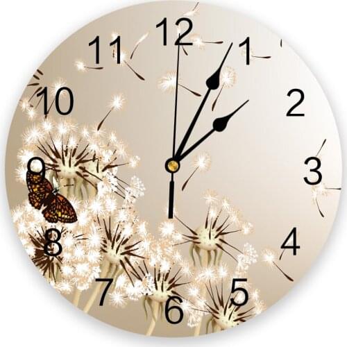 Dandelion Butterfly Flower 3D Wall Clock Modern Design Living Room Decoration Kitchen Clock Art Wall Watch Home Decor