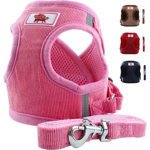 Vest-Style Pet Chest Harness Reflective Dog Leash Pet Clothes Protective Cover Breathable Mesh Vest Collar Perro