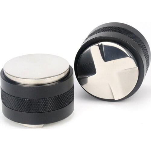 Stainless steel coffee press 53mm powder hammer flat bottom powderer 58mm can intelligently adjust the height of 4 pulp