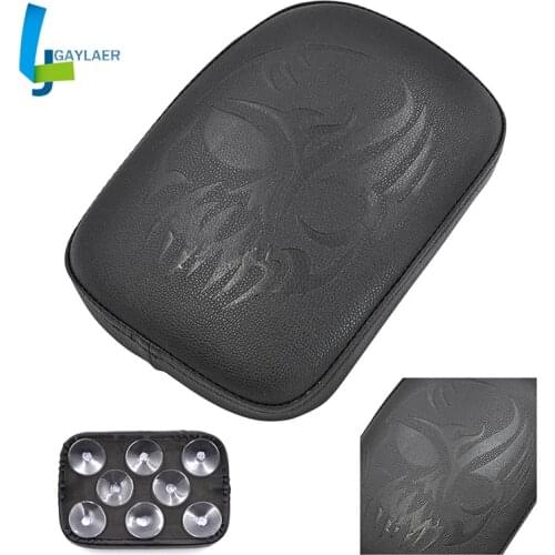 Motorcycle Pillion Rectangular Pad Seat 8 Suction Cup Solo Rear Seat Passenger Saddle for Harley Cruiser Chopper Custom