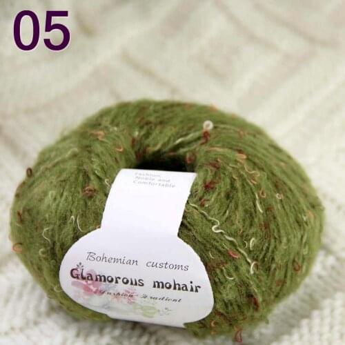 Sale 1SkeinX50gr Luxury Fluffy Soft NEW MOHAIR Shawls Hand Knit Crochet Yarn Green 825-05
