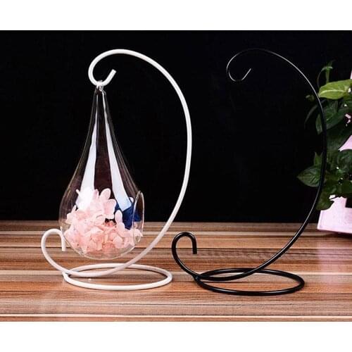 Romantic Iron Lantern Candle Stand Bracket Wedding Party Home Glass Ball Retro Bottle Table Dinner Ornament Hanging Rack Holder