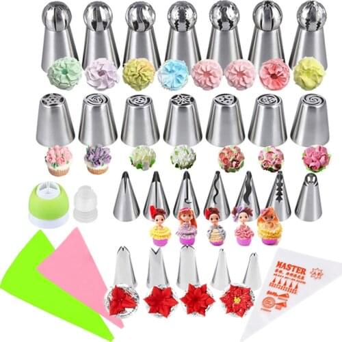 Wedding Russian Torch Icing Piping Nozzles Stainless Steel Flower Cream Pastry Tips Nozzles Bag Cupcake Cake Decorating Tools