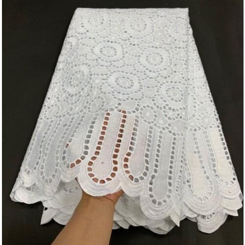 MIQIER 2020 High Quality African Lace Fabric Embroidery Swiss French Tulle Pure Cotton 2.5yards Wedding Party Dress Guipure