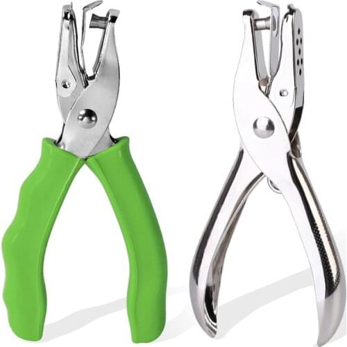 RORGETO High Quality Hand Held Hole Punch Pliers Metal Single Hole Puncher Handmade Leather Paper Scrapbook Pliers Home Puncher